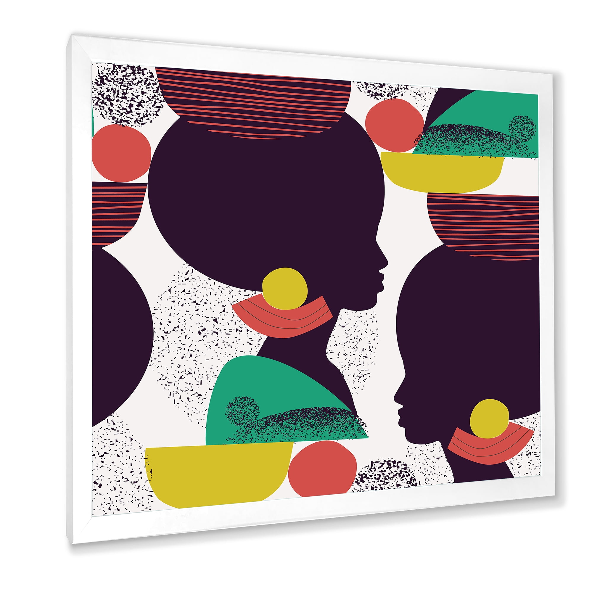 Designart 'Ethnic Geometric Silhouette of African American III' Modern Framed Art Print
