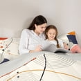 thumbnail image 4 of Homewish Boho Geometric Lines Full Size Comforter Sets,Minimalist Abstract Art Bedding Comforter Set,Cream,Light Gray Reversible,3pcs,1 Comforter and 2 Pillowcases, 4 of 7