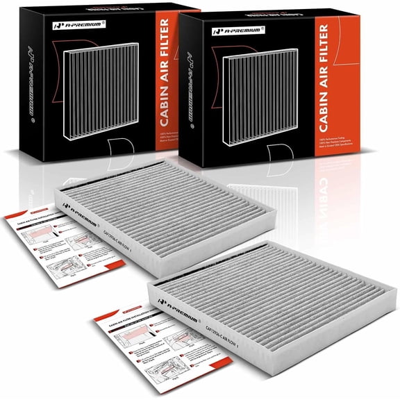 A-Premium 2-PC Cabin Air Filter with Activated Carbon Compatible with Hyundai Palisade 2020 2021 2022 2023 - V6 3.8L - Replace# 97133-S8000