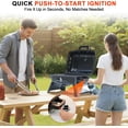 thumbnail image 3 of Brand Man Portable 1-Burner Tabletop Propane Gas Grill with Lid, Thermometer & Foldable Legs for Outdoor Cooking, 3 of 9
