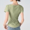 thumbnail image 5 of Women's Summer Short Sleeve V Neck Tank Top Cami Camisole Solid Color Casual Daily Wear Vacation Beach Outfits Fashion Essential Gift for Women | Aestivo,Green XL, 5 of 9