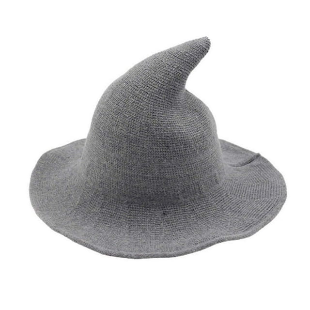 Chapeau de Sorcière Moderne en Laine de Mouton à la Mode pour Halloween