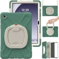 thumbnail image 2 of XYX Tablet Case for Samsung Galaxy Tab A9+ 11.0 inch, 360 Degree Rotating Hand Grip Shockproof Cover with Shoulder Strap, Emerald Green, 2 of 7