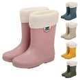thumbnail image 1 of Infant Rain Boots Non Slip Soft Soles Lightweight Water Shoes With Cottonblend Cover Style Toddler Rubber Boots Khaki 7 Years-8 Years, 1 of 4