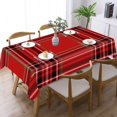 thumbnail image 3 of Red Tartan Plaid Scottish Checkered Rectangular Tablecloth 55"x70" with Lace Edge, Washable Durable Table Cover for Dining, Indoor Outdoor Home Restaurant Decor, 3 of 5