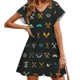 thumbnail image 4 of Hipster Seamless Pattern Square Neck Dress Summer Dress Women Elegant Halter Print Dress Vector Vecster Texture Pattern Hipster, 4 of 5