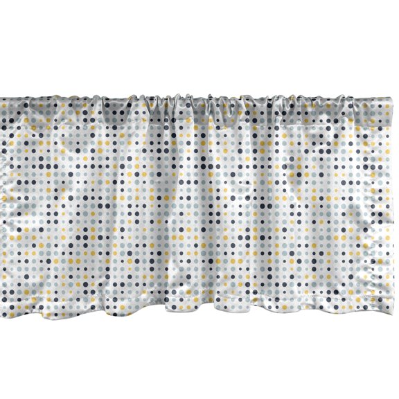 Ambesonne Polka Dot Window Valance, Modern Continuing Rounds, 54" X 12", Multicolor