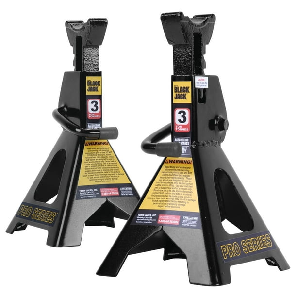 Black Jack 3 Ton Jack Stands Pair Black T43002W