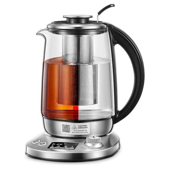 Electric Tea Kettle, 9 Temperature Presets, 1.7L Glass Kettle with Infuser, 1200W Stainless Steel Tea Pot, 2H Keep Warm, Precise Temperature Control for Tea & Coffee