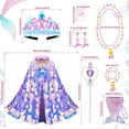 thumbnail image 6 of MUSICOZY Girls Princess Dress Up Toys,Baby Princess Dress Up Clothes Rainbow Mermaid Cape Kit 9 Pcs Gift Set for Little Girls 3 4 5 6 7 8 Years,kids Costume Set Props fot Halloween Christmas,Purple, 6 of 6