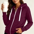 thumbnail image 2 of Ihhxva Plus Size Women's Sherpa Zip up Hoodie Slim Hooded Zip-Up Sweatshirt with Pockets Cozy -Lined Casual Winter Jacket Trendy Streetwear S-2XL, 2 of 6