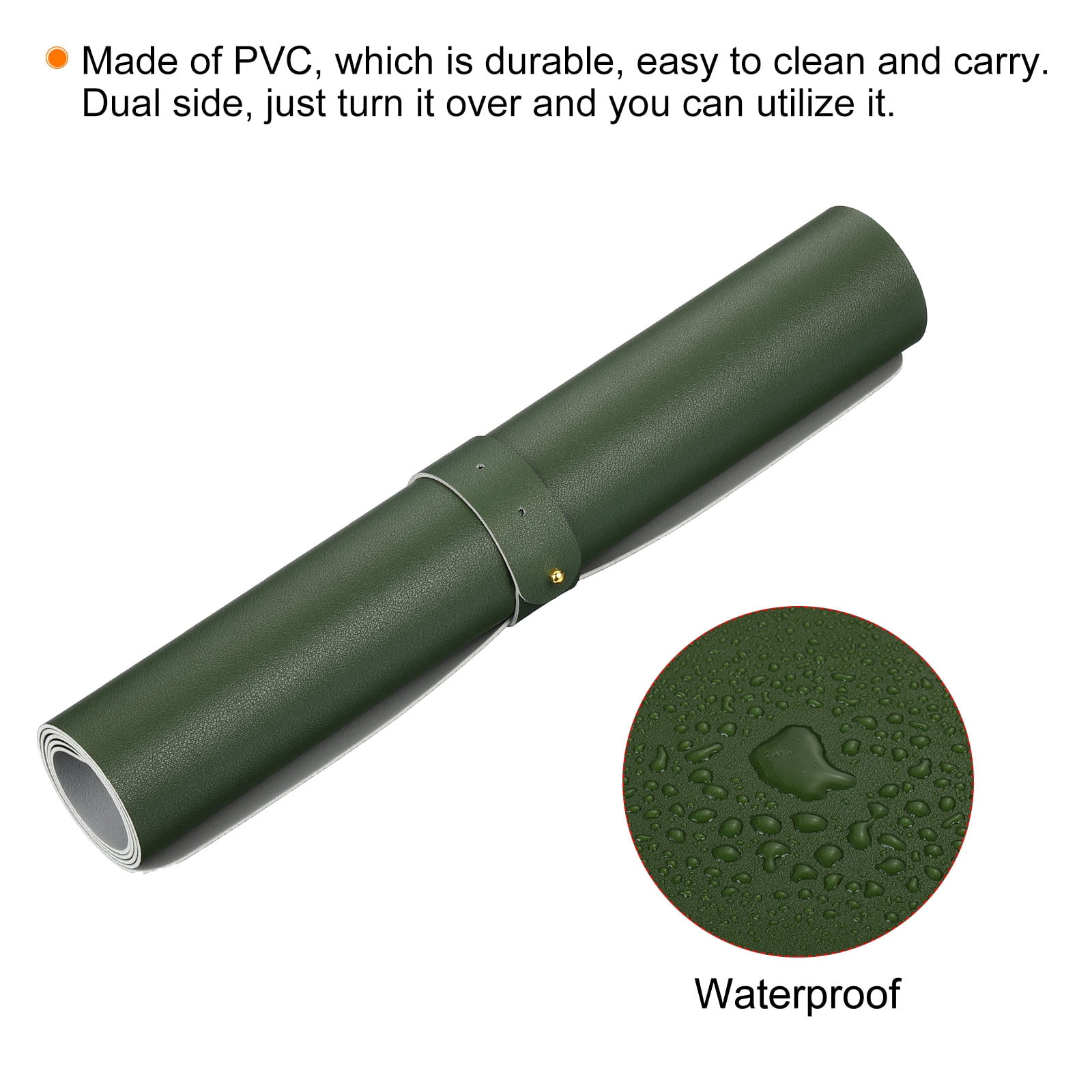 Unique Bargains Protector PU Leather Dual Side Mouse Pad Mat for Office Home Green/Gray 28"x14"