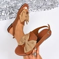 thumbnail image 4 of HTHLVMD Comfort Open Toe Beach Shoes, Female Casual Spring Summer Comfortable Bow Round Toe Open Toe One-Line Buckle Flat Sandals, Designed for Easy Wear And Versatile Style, Brown 5.5, 4 of 7