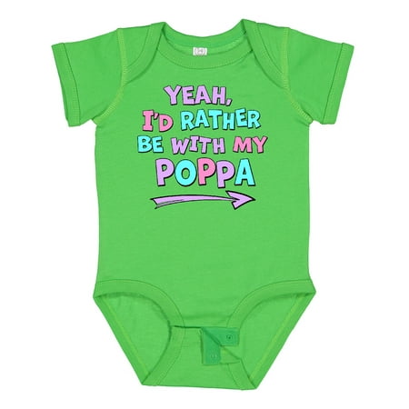 

Inktastic Yeah I d Rather be with My Poppa in Pink Blue and Purple Boys or Girls Baby Bodysuit