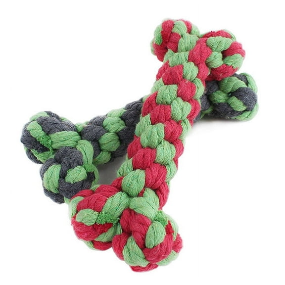 Diceymbol 1Pc 6 Inches Pet Rope Chew Toy 6 Inch Natural Cotton Knotted Dental Dog Toy for Medium Breed Teeth Cleaning & Interactive Play