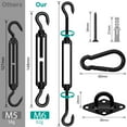 thumbnail image 5 of Sun Shade Sail Hardware Kit 6 Inch for Rectangle & Triangle Shade Sail Install, Stainless Steel Shade Sail Fixing Accessories for Outdoor Patio Canopy Garden, HeavyDuty Awning Attachment Set (40 Pcs), 5 of 6