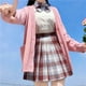 thumbnail image 4 of Suéteres básicos de escuela japonesa para mujer, cárdigan de punto suelto con cuello en V liso kawaii de otoño, uniforme de estilo preppy para cosplay, 4 of 5