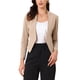 thumbnail image 1 of Blazer de oficina para mujer sin cuello, chaqueta de traje casual de negocios, blazer corto XL color caqui, 1 of 6