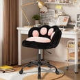 thumbnail image 2 of GloryStar Height Adjustable Cat Back Chair, Vibrant Color-Block Vanity/Desk Chair with Wheels and Soft Cushion, 2 of 9