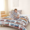 thumbnail image 4 of Erosebridal Colorful Railway Car Full Size Comforter Sets 3 Pieces For Boys,Kids Cartoon Railroad Train Bedding Sets,Blue Yellow,Luxury Bedroom Decor, 4 of 6