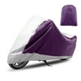 thumbnail image 1 of Motorcycle Cover All Season Universal Weather Waterproof Sun Protection with Storage Bag Fits Up to 96.46'' Moto Vehicle Cover XL Purple Silver Tone, 1 of 7