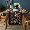 thumbnail image 2 of Watercolor Flowers Table Runner - 48 Inch Long, Kitchen Dining Table Runner Dresser Scarves, Farmhouse Floral Vintage Black Farmhouse Decor for Coffee Tables Wedding Party Banquet, 2 of 8