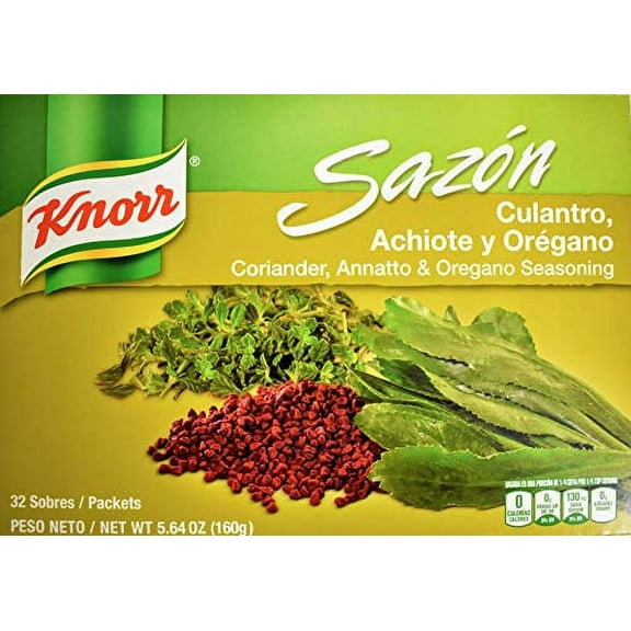 Knorr Sazon Seasoning, Corainder, Annatto & Oregano, Cilantro, 5.6 oz, 32 Ct