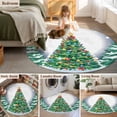 thumbnail image 5 of Round Rug 3.3Ft Washable Non-Slip, Merry Christmas Circle Area Rugs for Living Room Bedroom, Xmas Pine Trees Snowflakes Moon Winter Blue Indoor Floor Mats Carpet Runner for Home Decor Aesthetic, 5 of 8