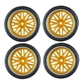 thumbnail image 2 of TISHITA 4 Pack RC Car Rims And Tires Tires 32mm Diameter Repalces for 1:18 Scale Yellow, 2 of 8