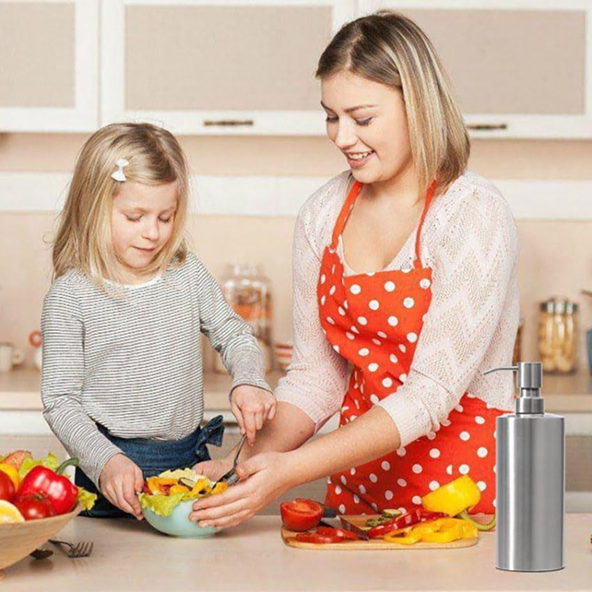 Matte Black Soap Dispenser Stainless Steel 11.8 OZ - Liquid Hand Lotion Dispenser Decor Refillable Dishwashing Soap Dispenser for Kitchen Bathroom Countertops