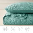 thumbnail image 7 of Whale Flotilla Soft King Quilt Bedding Set for All Seasons, Elegant Vintage Damask Ultrasonic Quilts Set, Lightweight Reversible Bedspread, Coverlet, Bed Cover with 2 Pillow Shams, Turquoise Green, 7 of 7