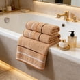 thumbnail image 2 of Yhmxh Paquete de 2 toallas de mano de algodón, toalla de algodón suave y absorbente a rayas, toallas de cocina, paños de cocina, toalla de secado rápido para spa y baño, toallas de microfibra durad, 2 of 5