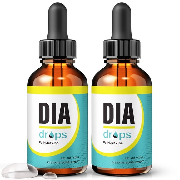 (2 Pack) Dia Drops – Daily Liquid Formula with a Clean, Natural Blend to Support Natural Flow, Balanced Levels & Healthy Circulation | Convenient for Consistent Use (60 Servings)