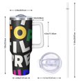 thumbnail image 2 of 40oz Tumbler with Handle and Straw, Vacuum Insulated Stainless Steel Travel Mug, Fits Car Cup Holder, Inspirational Quote, Slogan Print, 2 of 6