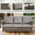 thumbnail image 4 of Gymojoy Brown 1-Piece Outdoor 3 Seater Patio Wicker Couch Rattan Sofa Furniture Deep Seat, Gray, 4 of 7
