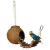 New Arrival Comfortable Cute Design Natural Coconut Shell Bird Nesting House Small Size Pet Parakeets Finches Sparrows Cage With Ladder wood color