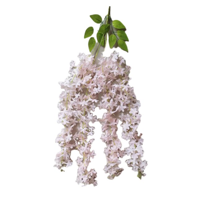 Cateissary Flor artificial interior o exterior para decoración del hogar Bajo mantenimiento ABS Flores artificiales Decoración Wisteria Boda Decoración Rosa claro 1 paquete