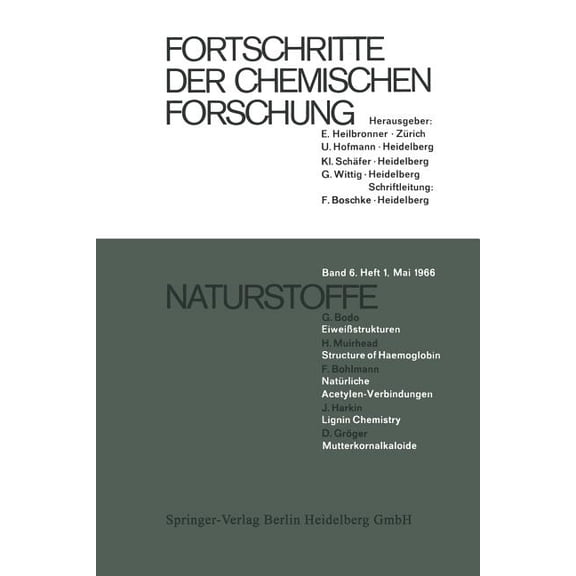 Topics in Current Chemistry Naturstoffe, Book 6, (Paperback)