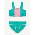 thumbnail image 4 of Justice Girls Ribbed Zipper Bikini Swimsuit, 2 Piece, Sizes XS-XL, 4 of 4