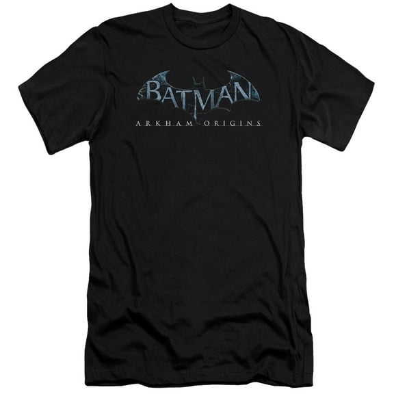 Batman Arkham Origins Logo Premium Canvas T-Shirt Adult Slim Fit 30/1 Black