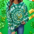 thumbnail image 6 of Craaazy Women's Long Sleeve St Patricks Day Tshirts with Green Shamrock, 6 of 7