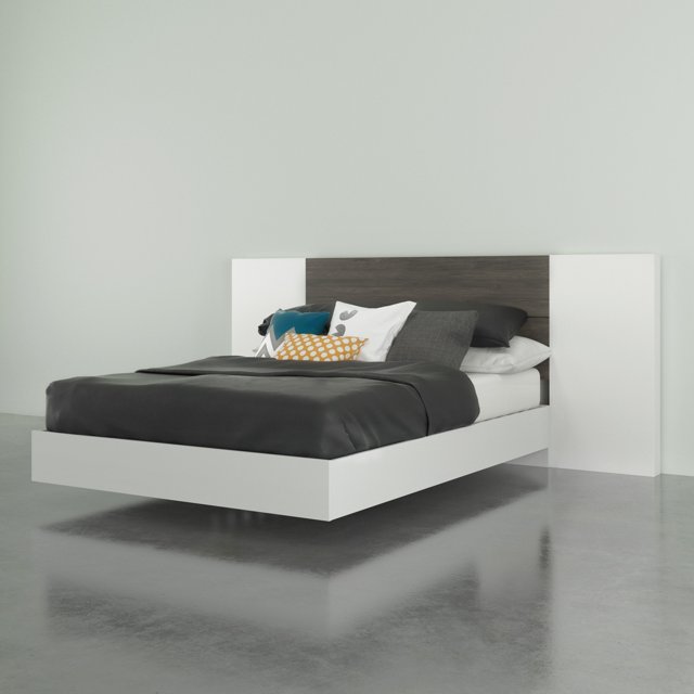 Monroe 3 Piece Full Size Bedroom Set Bark Grey and White
