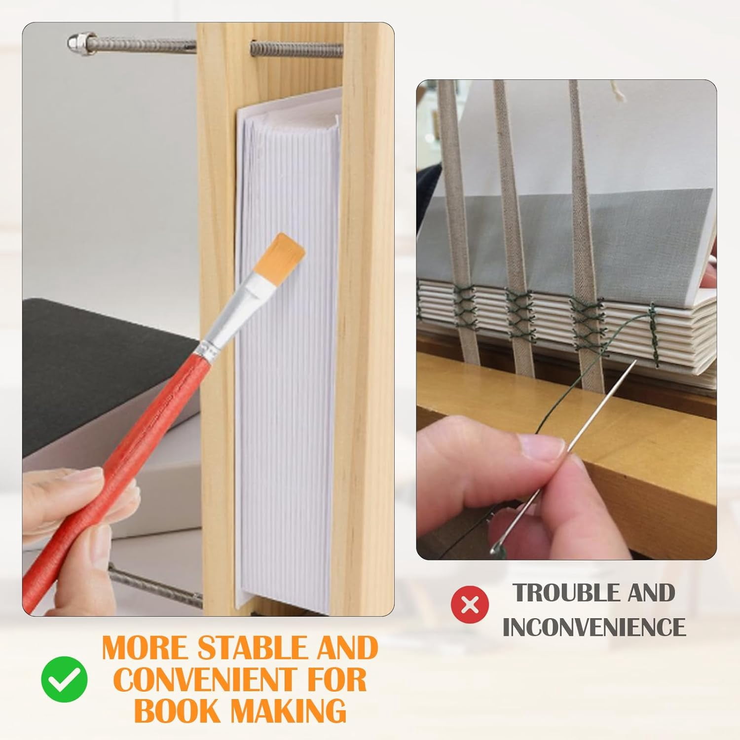3Press Boards Wooden Book Press, 30 x 20 cm Book Press, Multifunctional Manual Sturdy Bookbinding Tool, Practical Bookbinding Accessories, DIY Bookbinding Labels, Wood Shape Factor
