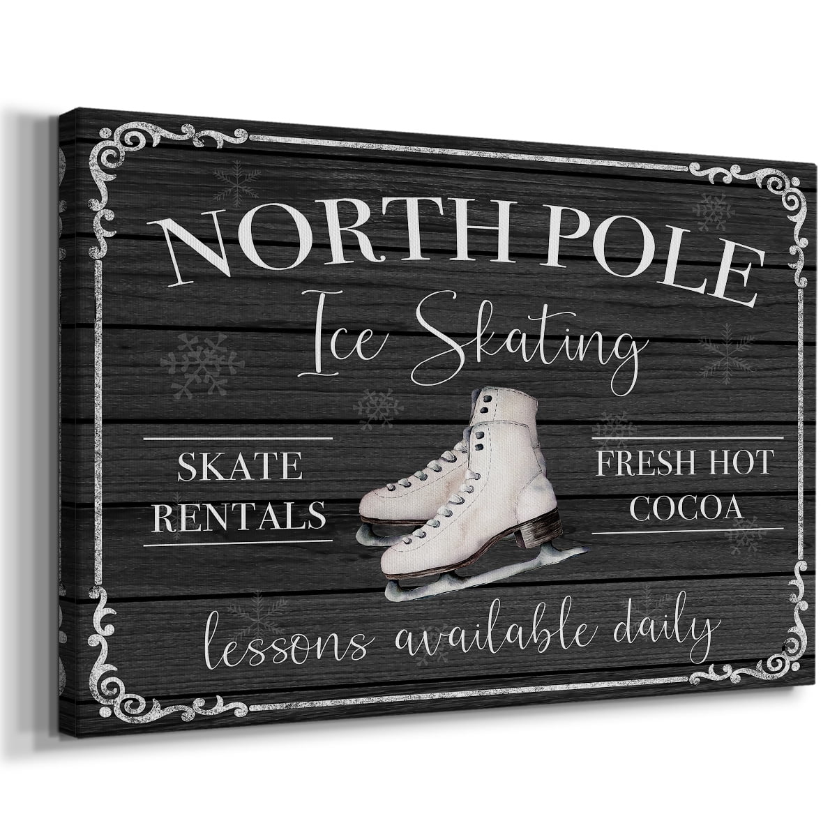 North Pole Ice Skating- Gallery Wrapped Canvas