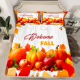 thumbnail image 2 of Feelyou Fall Autumn Pumpkin Queen Sheet Sets, Marple Leaves Plant Bed Set, 4pcs, 2 of 7