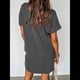 thumbnail image 5 of Vestido Mini Informal de Verano para Mujer, con Cuello Redondo, Corta y Canalé Gris Oscuro S, 5 of 7