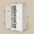 thumbnail image 2 of Floor Cabinet, Asofer Bathroom Storage Cabinet with Adjustable Shelves and 4 Magnetic Doors, 43" Wooden Pantry Cabinet for Kitchen, Living Room, White, 2 of 6