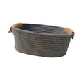 thumbnail image 4 of Cesta de almacenamiento de algodón tejida cesta de picnic decoración del hogar elegante cesta de fruta cesta de picnic para aperitivos sándwiches pan Gris L, 4 of 8