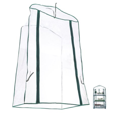Phenofice 1Pcs Transparent Green PVC 3 Tier Mini Garden Greenhouse Replacement Cover for Plant Protection