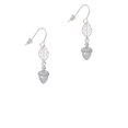 thumbnail image 2 of Delight Jewelry Silvertone Small Acorn with Crystals Silvertone Leaf French Earrings, 2 of 5
